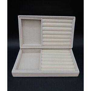 Box Jewelry Organizer Velvet Storage Display Case Women Jewelries Holder LOT 2